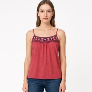 Abercrombie and Fitch Embroidered Aztec Adobe Red Cami Tank NWT Size Small